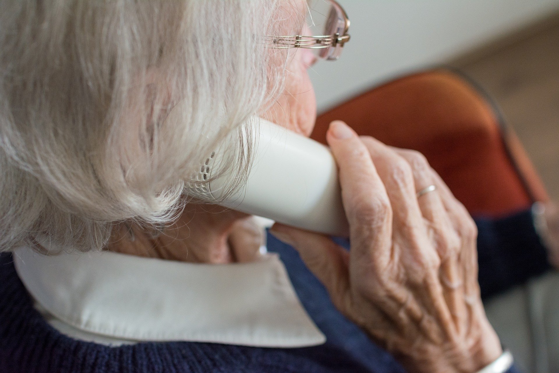 User on call with phone